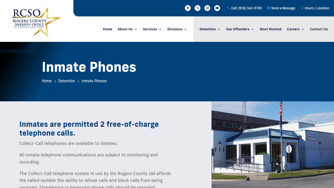 Inmate Phones | Rogers County Sheriff's Department